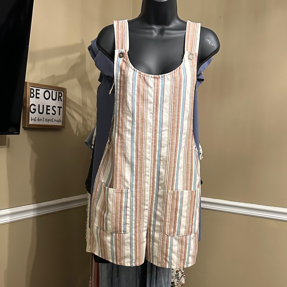 Umgee Multicolor Striped short overalls